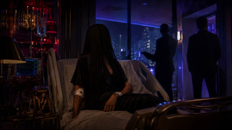 woman in hospital bed