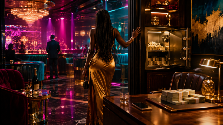 Woman in night club